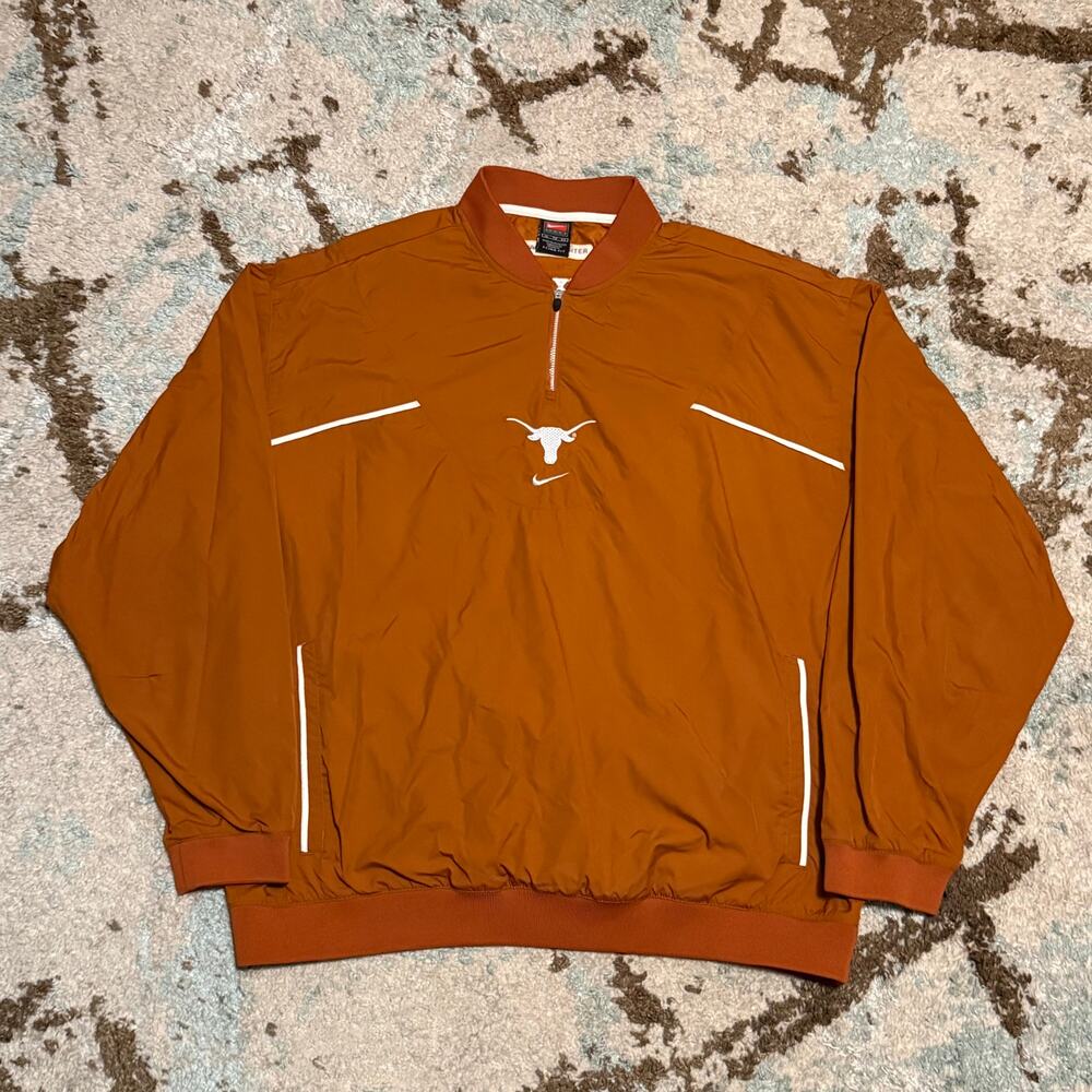 Team Nike Texas Longhorns 1/4 Zip Windbreaker Jacket Size XL Clima Fit Football